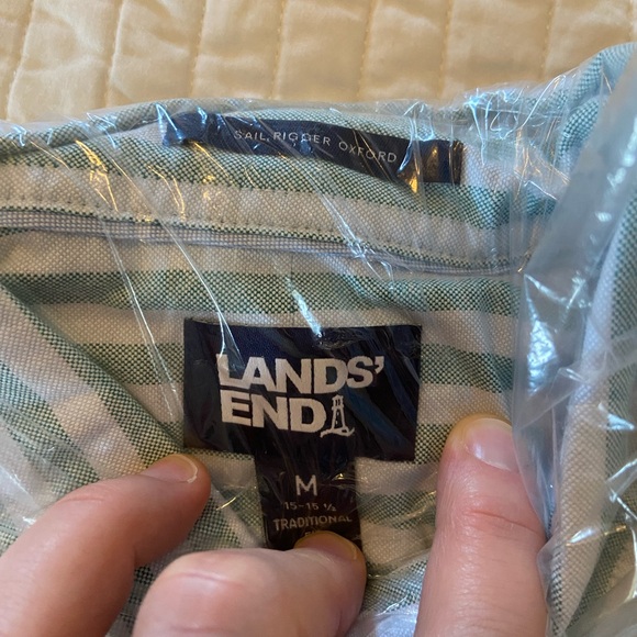 TWO Land’s End Men’s Traditional Fit Sail Rigger Oxford - Picture 4 of 5